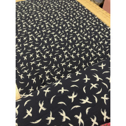 bubble crepe print vogel navy